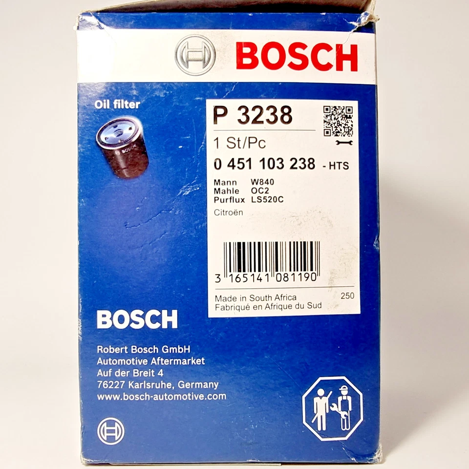 Bosch 0451103238 Oil Filter Service Replacement Fits Citroen Peugeot Talbot etc. - Image 1 of 4