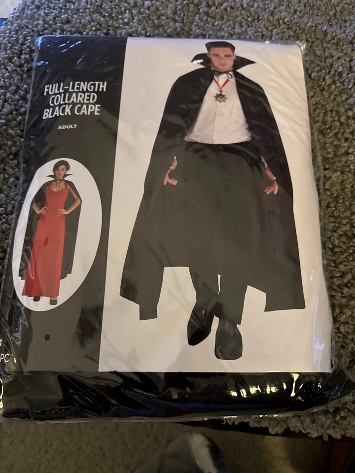 Amscan 840306 Adult Vampire Black Full-length Cape 1ct