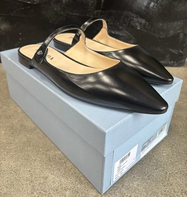 Zapatos de salón Prada negros Mary Jane de cuero talla 40,5 TOTALMENTE NUEVOS CON CAJA Foto 1 de 3