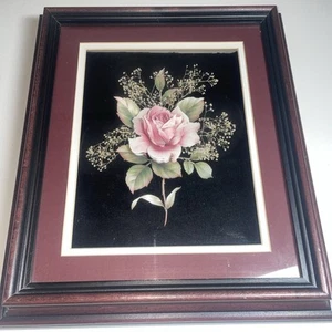 Vintage Handmade Paper Tole Floral Art Roses Shadowbox 14” x 12” frame - Picture 1 of 5