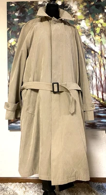 Cianni Cellini Coat Trench Men Button Front Lined Inside Pockets Tan/Khaki 44S - Image 1 of 4