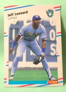 1988 Fleer Update - Jeffrey Leonard #U-39 - Milwaukee Brewers  - Picture 1 of 2