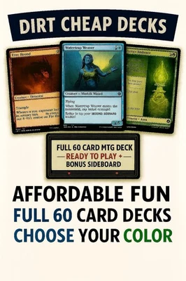 MTG 60 Card Dirt Cheap Deck - pick a color - ready to play + bonus! RELOADED! - Image 1 of 4