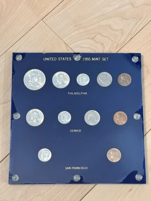 1955 Complete US Mint Set. In Capital Holder. 11 Coin Silver Set. P,D,S Mints. - Image 1 of 2