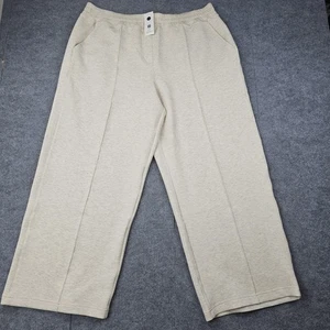 Spanx Air Essentials Pants Womens 2X P Oatmeal Heather Wide Leg Pull On Lounge - Picture 1 of 8