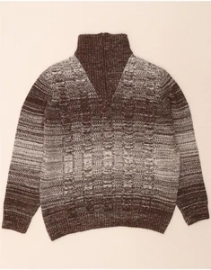 MONTECHIARO Mens Zip Neck Jumper Sweater IT 56 XL Brown Flecked Wool DO51 - Picture 1 of 3