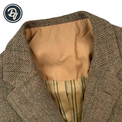 1950’s 42 R Fenn & Feinstein  Light Brown Herringbone Knit Stripe Tweed  Blazer - Image 1 of 4