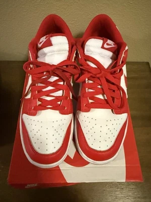 Hombre Nike Dunk Low Retro Blanco/Rojo Talla 9.5 Foto 1 de 4