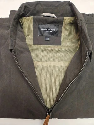 London Fog Men's Auburn Zip-Front Golf Jacket LARGE NWT, Brown 7 POCKETS - Image 1 of 4