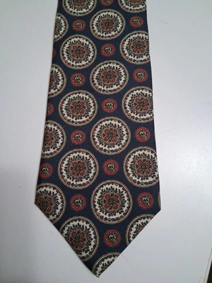 Corbata Christian Dior Cravate Importada Seda Patrón Clásico Borgoña Azul Marino  Foto 1 de 4