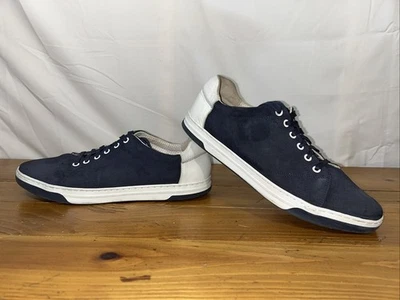 Johnston Murphy Mens Blue/White Suede Leather Casual Sneakers Lace Up  11.5M - Image 1 of 4