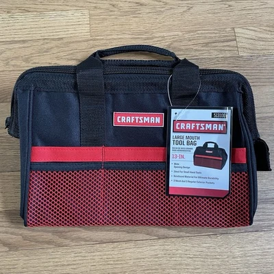 Craftsman 13" Large Mouth Tool Bag - Black/Red NEW - Image 1 of 3