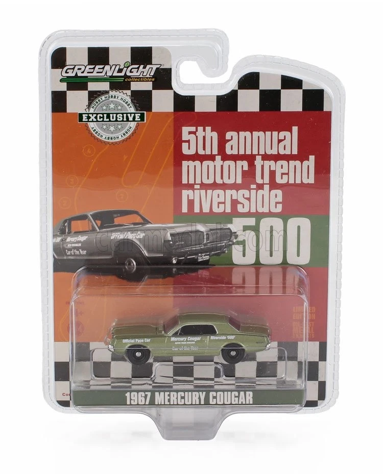1/64 GREENLIGHT - MERCURY - COUGAR OFFICIAL PACE CAR RIVERSIDE 500 COUPE 30393 - Immagine 1 di 1
