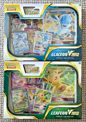 🌿❄️ Pokémon TCG: Glaceon and Leafeon SWSH VSTAR Collection Boxes 2-box COMBO - image 1 of 2