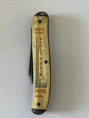 Faca de bolso vintage - 1939 Feira Mundial de Nova York - madrepérola  - Imagem 1 de 4