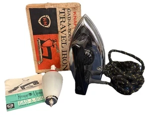 Mango de baquelita de hierro de viaje plegable Knapp Monarch Gad-A-Bout vintage de los años 40 FUNCIONA - Imagen 1 de 3