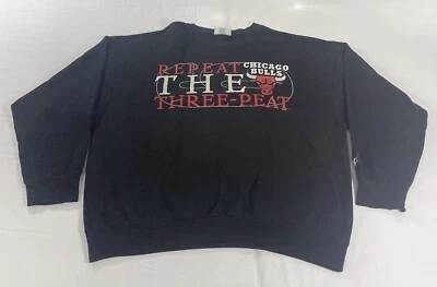 Sudadera De Colección Starter XL Chicago Bulls REPITE LAS TRES TURBAS AÑOS 90 Hecha en EE. UU. Foto 1 de 4