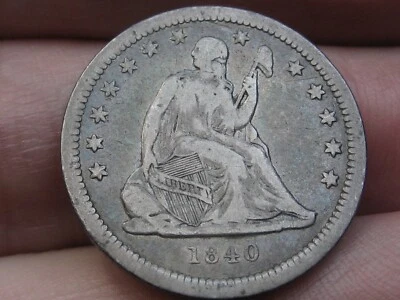 Cuarto libertad sentada 1840 P - Filadelfia, con cortinas, detalles finos/en estado bastante bueno Foto 1 de 4