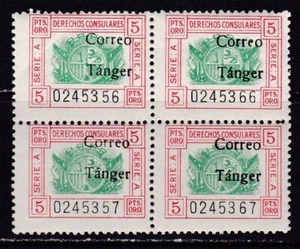 1938 - España - Tanger - Edifil 145 - 5p Rojo y Verde - Bloque 4 - MNH - Imagen 1 de 1