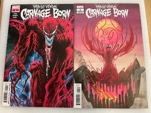 WEB OF VENOM CARNAGE BORN #1 MAIN & VARIANT LOT 2 DONNY CATES MARVEL COMICS - Picture 1 of 2