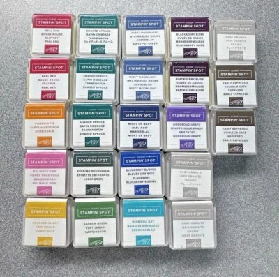 Lote de 23 Stampin' Up! Juego de manualidades de estampillas selladas nuevas almohadillas para manchas de tinta de 1" Foto 1 de 4