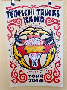 Tedeschi Trucks Band 2014 Tour Poster Signed JEFF WOOD AP SN 13/725 Rare Skull - Picture 1 of 11