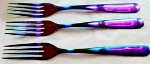 3 horquillas Cambridge Silversmiths Cranston espejo arco iris cubiertos de acero inoxidable - Imagen 1 de 7