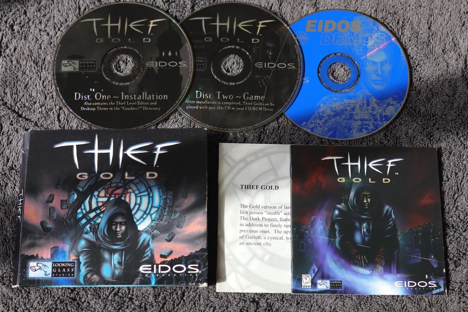 THIEF GOLD - 1999 PC CD-ROM Game Manuals x2 Discs 1 , 2 & Demo in Folding Sleeve - Image 1 of 4