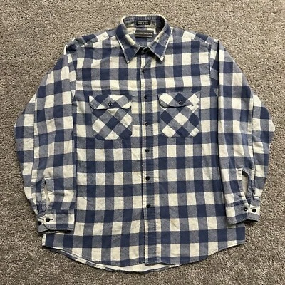 Camisa De Colección Años 90 David Taylor Abotonada Algodón Poli Franela Prensa Perma EE. UU. L Foto 1 de 4