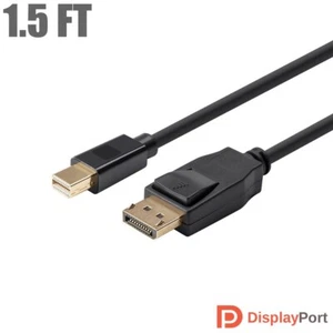 1.5FT Mini DisplayPort MDP 1.2 to DisplayPort M/M Cable MacBook Video Monitor 4K - Picture 1 of 6
