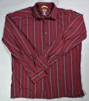 MOUNTAIN HARDWEAR MENS SHIRT 100% NYLON Wine L/S OM3020 Sz M Outdoors Shirt Foto 1 de 4
