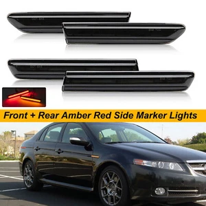 For Acura TL 2004-2008 LED Amber Red Side Marker Turn Signal Light Front + Rear - Picture 1 of 9