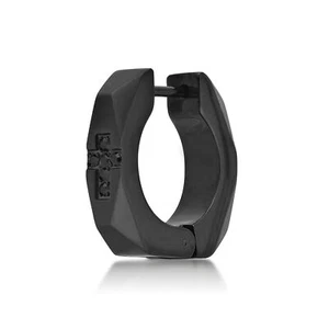 Black/Gold/Stainless Steel Cross Square Hexagon Pair/Single Earrings - 4MM - Picture 1 of 30