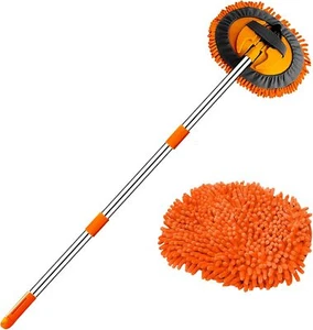 Microfiber Car Wash Brush Cleaning Mop Auto Truck 47.5" Long Handle Extension - Picture 1 of 7