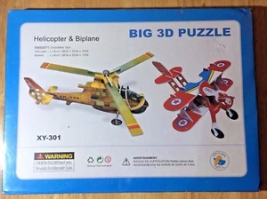 Großes 3D Puzzle Hubschrauber & Doppeldecker ab 3 Jahren Neu im Karton versiegelt 2 in 1 - Bild 1 von 5