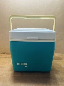 Vintage Thermos Teal/Yellow Cooler w/ Cup Holder Lid Model 7708 - 8 Qts 7.5L - Picture 1 of 8