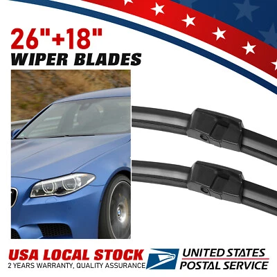 For 2011-2015 BMW 740i / 740Ld xDrive ,Durable Windshield Wiper Blades 26" 18" - Imagem 1 de 4