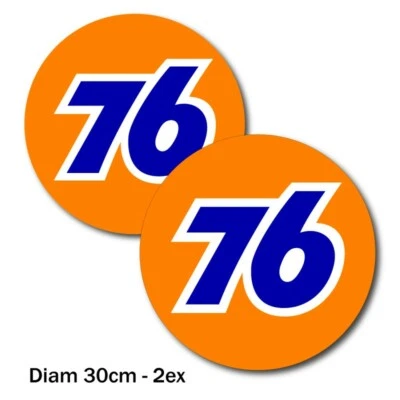 Lot 2 Union 76 Stickers Size 30Cm - LAMINATION HIGH RESISTANCE - Image 1 of 3
