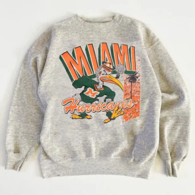 Reprint Miami Hurricanes Sweatshirt 9351 Crewneck Sweatshirt reprint HN0173 - Image 1 of 2