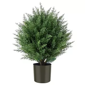 Artificial Cedar Topiary Ball Tree 17''T Artificial Pine Tree Potted Shrubs U... - Picture 1 of 7