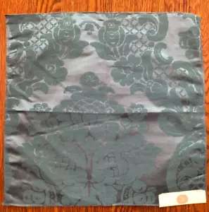 HILL BROWN Claydon Damask in Slate Blue 16 1/2 x 17" Linen Blend Fabric Sample - Picture 1 of 2