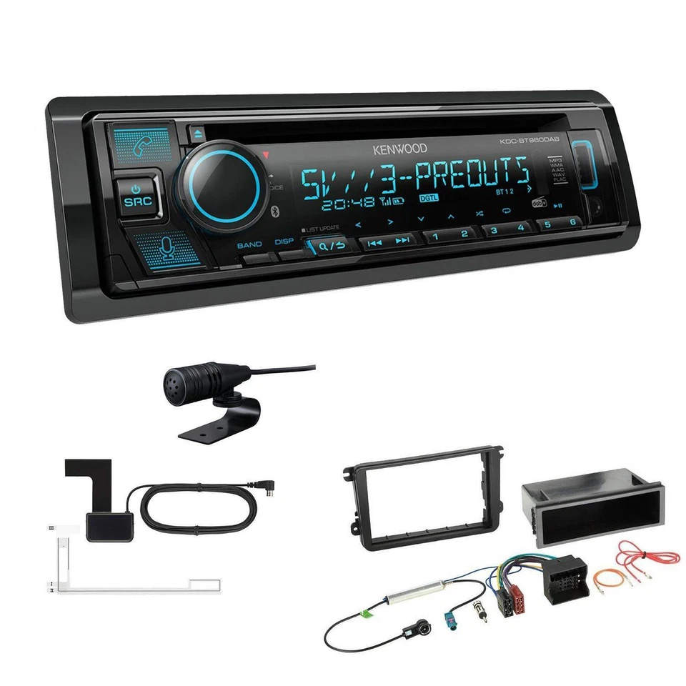 Kenwood CD-Receiver Autoradio DAB Bluetooth für Volkswagen VW EOS ab 2006