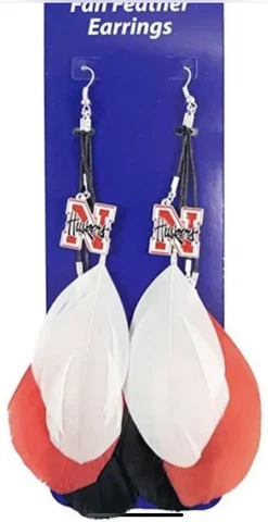 NCAA Nebraska Cornhuskers Feather Earrings Cover
