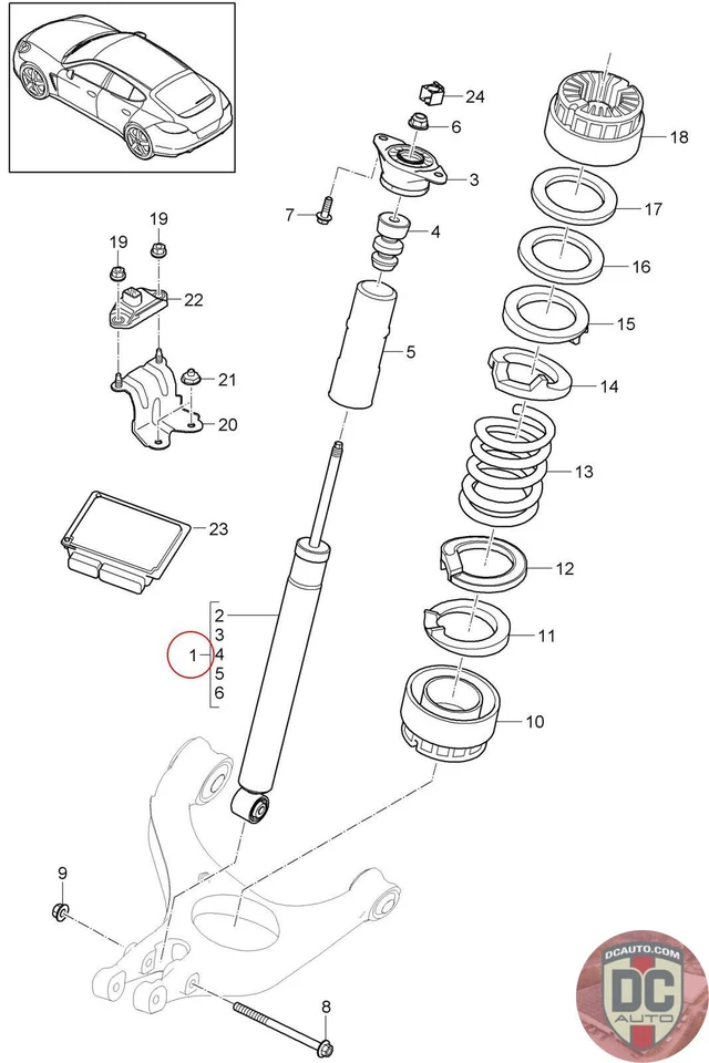 2010-2013 Porsche Panamera Rear Strut PASM 97033304511 Foto 1 de 1
