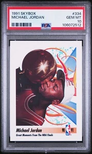 Tarjeta trofeo campeonato de la NBA Skybox Michael Jordan #334 1991 | PSA 10 gema como nueva - Imagen 1 de 4