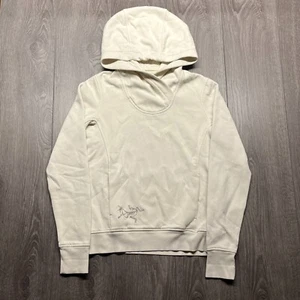 Arc'teryx Pocket Hoodie S Cream Athleisure Workout Fleece Hooded Pullover - Picture 1 of 11