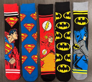 Brand New - One Size Fits Most - DC Comics: Justice League - 5 Pair Crew Socks - Picture 1 of 6