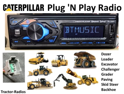 Plug & Play Caterpillar Tractor Radio Bluetooth Loader Dozer Excavator Cat - Image 1 of 4