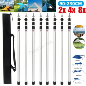 2x/4x/8x Zeltstange Zeltstangenspanner für Tent Teleskop Halter Alu 90-230cm - Bild 1 von 16