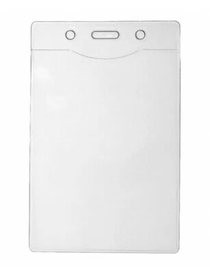 ID Card Holder Clear Double Sided Event Vertical Badge Wallet A7 12.5x8cm 100pc